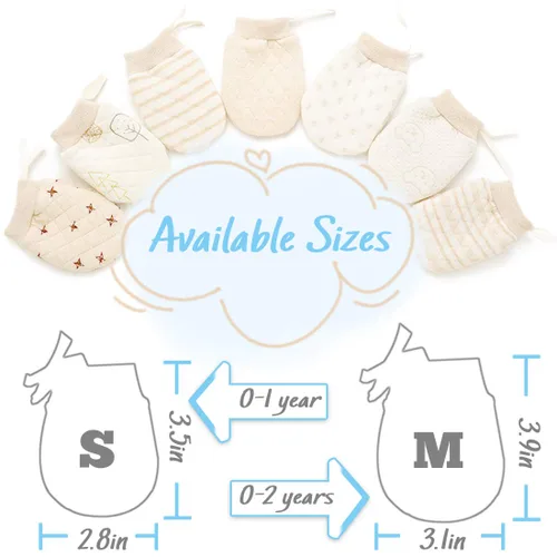 Miniatura 5 de Kalevel - 3 pares de guantes para recién nacidos sin arañazos suaves y ajustables para invierno cálidos unisex talla M 0-2 años