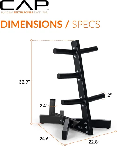 Miniatura 4 de CAP Barbell Estante de almacenamiento para árbol de placas olímpicas, varios
