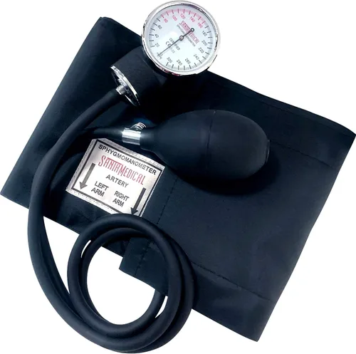 Miniatura 8 de Santamedical Esfigmomanómetro aneroide de lujo para adultos, monitor de presión arterial profesional con brazalete negro para adultos y funda