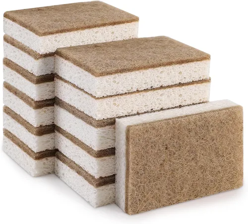 Miniatura 7 de Esponjas naturales para platos, paquete de 12 – Keep Soap Esponja de cocina biodegradable Esponja de coco compostable – Esponjas de limpieza