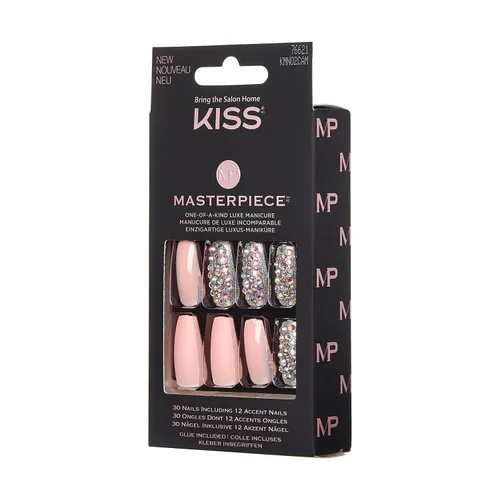 Miniatura 11 de KISS Masterpiece - Manicura de lujo única en su tipo, uñas postizas acrílicas premium con pegamento de gel rosa para uñas, palito de manicura, mini