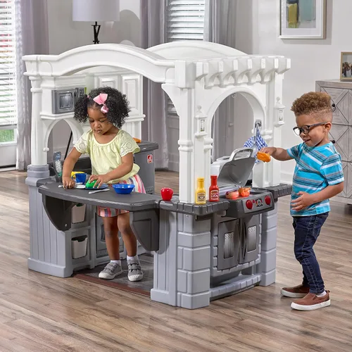 Miniatura 5 de Step2 Grand Walk-in - Juego de cocina y parrilla para niños, cocineta para interiores y exteriores, juego interactivo con luces y sonidos, plástico