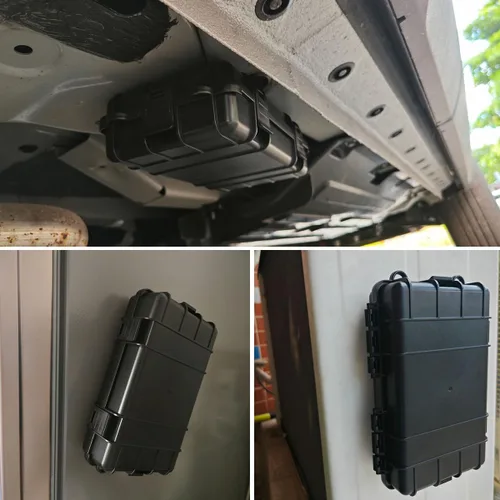Miniatura 8 de Llavero magnético grande de 7.3 x 4.2 pulgadas para debajo de los camiones, soporte para llaves de automóvil, caja magnética resistente para llaves