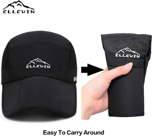 Miniatura 61 de ELLEWIN Gorra de béisbol unisex UPF 50 sin estructura, con pico grande y plegable