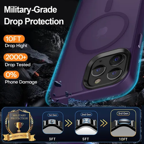 Miniatura 130 de Fuerte magnético para iPhone 11, compatible con Magsafe, [resistente a caídas de 13 pies] Funda trasera translúcida mate con sensación de piel