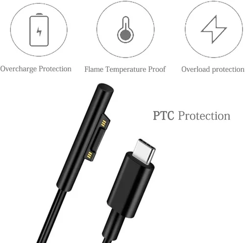 Miniatura 7 de MOCOST Microsoft Surface Connect a USB-C PD 15 V Cable de carga compatible con Microsoft Surface Pro Series, Surface Book Series, Surface Laptop