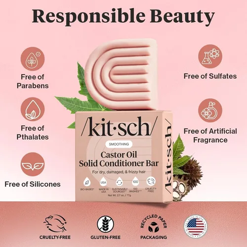 Miniatura 5 de Barra de Jabón Líquido Kitsch con Aceite de Ricino Acondicionador - Cuidado Hidratante y Humectante del Cabello - Acondicionador Orgánico de Aceite