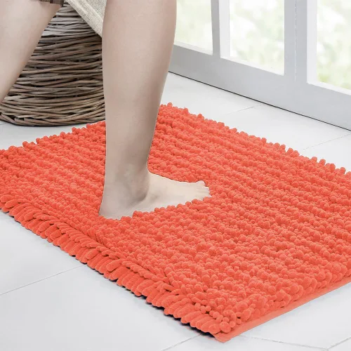 Miniatura 202 de Walensee Alfombra de baño antideslizante (24x17 pulgadas, rosa polvoriento) absorbente de agua, súper suave, lanuda de felpilla, lavable a máquina
