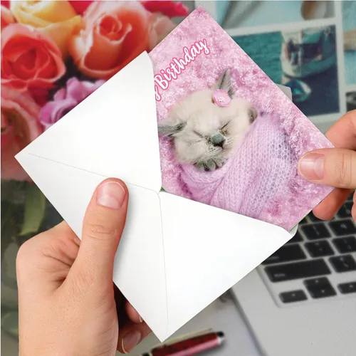 Miniatura 6 de The Best Card Company - Tarjeta de felicitación de cumpleaños de 1 gato con sobre - Papelería de gatito lindo, tarjeta de felicitación de cumpleaños