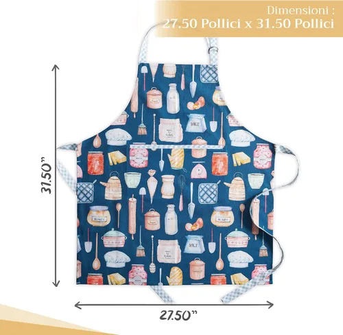 Miniatura 4 de Maison d' Hermine 100% Cotton Apron for women with Pocket Kitchen Chef Apron for Men Cooking Spring Summer 019 - Vamos a hornear
