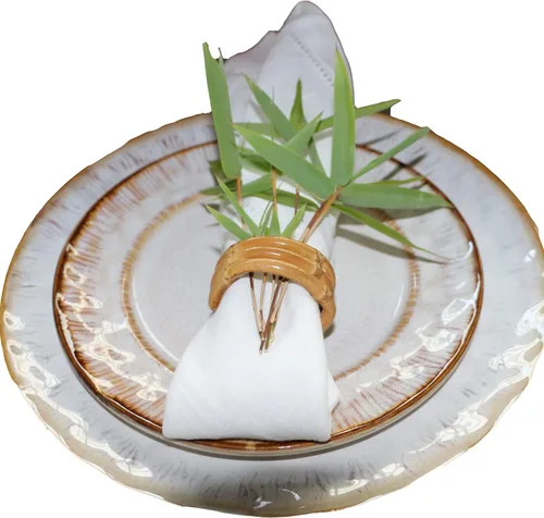 Miniatura 3 de Servilleteros de bambú, juego de 6 servilleteros, hecho a mano, natural, servilletero para decoración de mesa