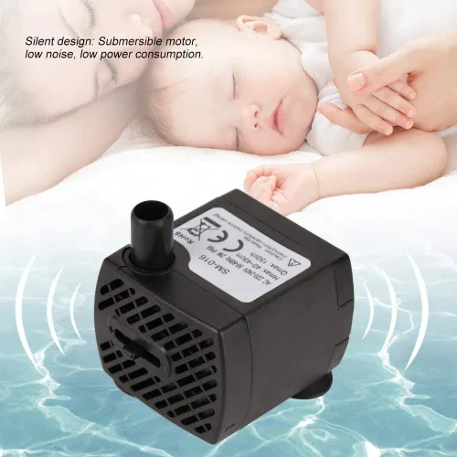 Miniatura 7 de Boquite Mini bomba de agua sumergible (150 l/h, 1.5 W), bomba de agua para acuario, bomba de tanque de peces, bomba de agua ultra silenciosa con luz
