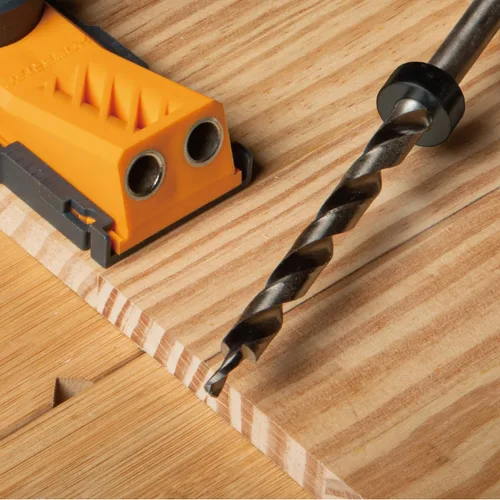 Miniatura 5 de POWERTEC 71933-P2 Broca de taladro de bolsillo con vástago hexagonal de 1/4 pulgadas, broca de repuesto con collar de tope de profundidad