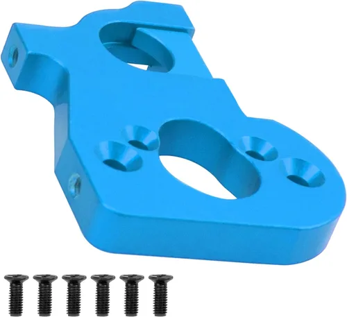Miniatura 4 de Soporte de montaje de motor de metal y soporte de batería compatible con Wltoys 144001 144002 124016 124017 124019 124018 RC Car (azul)