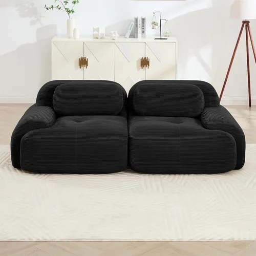 Miniatura 3 de Sofás seccional modular de 80" sin huesos modernos para sala de estar, juego de sofás comprimidos de 2 plazas con asiento profundo, sin necesidad