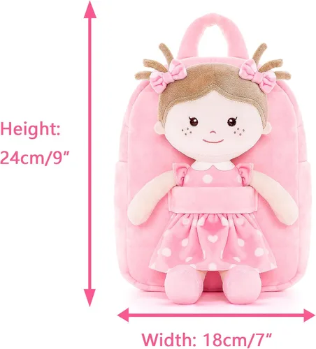 Miniatura 35 de Onetoo Mochila para niños pequeños, regalos de regreso a clases, mochilas para niñas y niños con muñecas de bebé ligeras y suaves en vestido