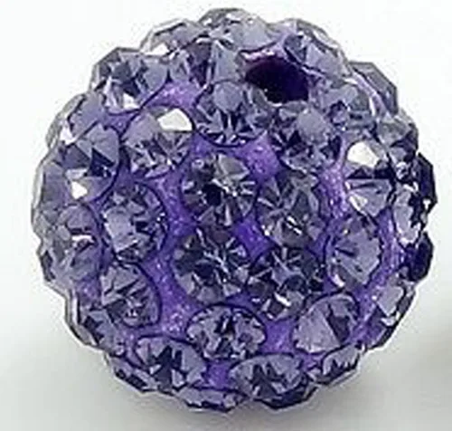 Miniatura 38 de RUBYCA Pave - Cuentas de arcilla de cristal checo para joyería Shamballa (20 unidades, 0.472 pulgadas, morado claro)