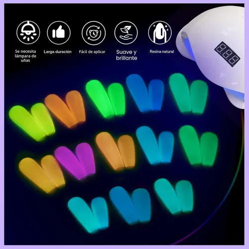 Miniatura 4 de SAVILAND - Juego de esmaltes de uñas de gel que brillan en la oscuridad - 12 colores de Halloween, esmaltes de uñas de gel neón luminosos, efecto