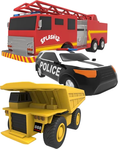 SplashEZ Juguetes de baño para bebés sin moho, juguetes de baño sin agujeros para niños pequeños, juego de coches de bañera para niños de 1 a 3