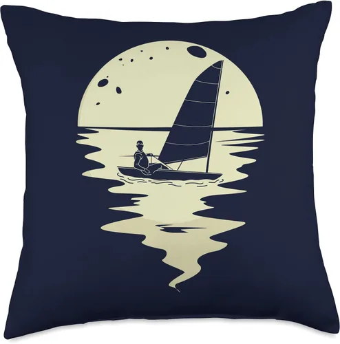 Miniatura 4 de Sailing evening Yachting Sailboat Sailing Sailboat Sailor Throw Pillow