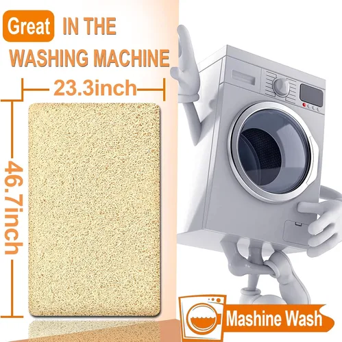 Miniatura 2 de Alfombrillas de ducha antideslizantes para personas mayores, 24x47'' Extra Large Loofah, alfombrillas de baño para ducha, alfombrilla antideslizante