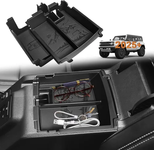 Miniatura 8 de TripleAliners Organizador de consola central Compatible con Ford Bronco 2021-2024 (No para Sport) Accesorios Bronco Caja de almacenamiento