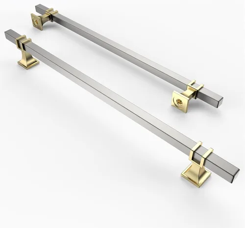 Miniatura 18 de Asidrama - Paquete de 10 manijas para alacena de 3 pulgadas (76mm) de color negro mate y dorado, tiradores para gabinete, accesorios para gabinete