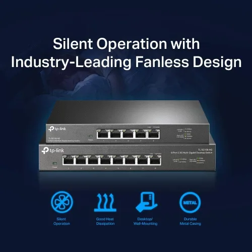 Miniatura 7 de TP-Link TL-SG105-M2 - Interruptor de red no administrado Multi-Gigabit de 5 puertos, divisor Ethernet, ancho de banda de 2.5G, plug & play