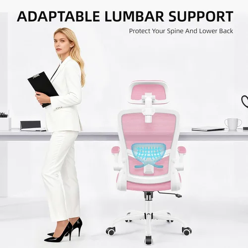 Miniatura 11 de FelixKing Silla de oficina, silla de escritorio con soporte lumbar ajustable, silla ergonómica para computadora con respaldo alto y reposabrazos