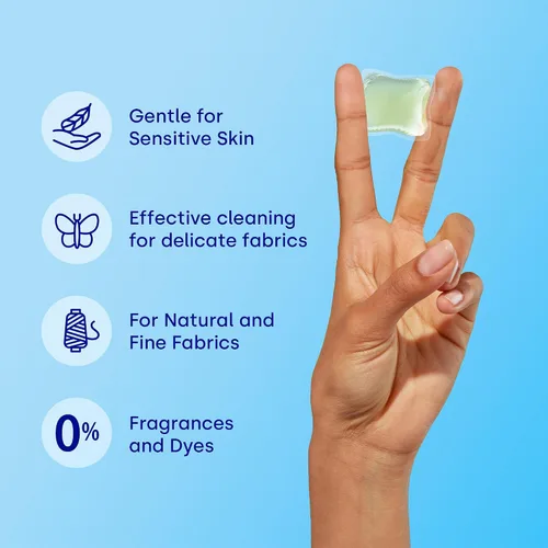 Miniatura 3 de Dropps Cápsulas de detergente para ropa de piel sensible, sin perfume (64 unidades) - Hipoalergénico y probado por dermatólogos Libre