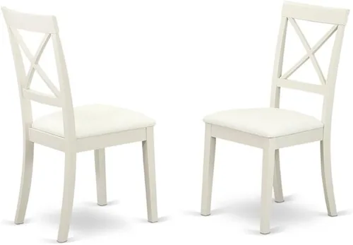 Miniatura 7 de East West Furniture BOC-MAH-W Boston - Sillas de comedor con respaldo cruzado de madera, juego de 2, caoba