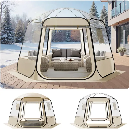 Miniatura 10 de VEVOR Pop up Sports Tent, 8 Sizes Optional Clear Bubble Tent for 1-6 Person, Waterproof Outdoor Pod with Floor Mat & Top Cover, Garden Igloo Dome