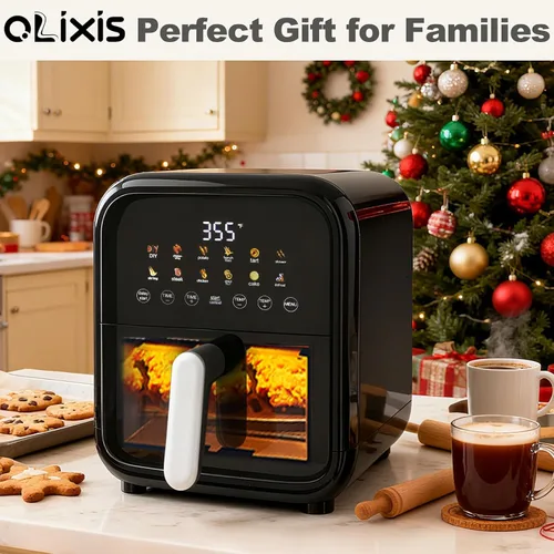Miniatura 8 de OLIXIS Freidora de aire de 7.9QT con ventana, freidora de aire grande 12-en-1 para la familia, tecnología de aire rápido de 400°F para crujiente
