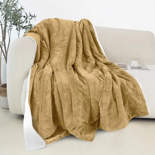 Miniatura 28 de Elegant Comfort - Manta reversible y ultra suave de franela con forro polar - Manta de sherpa navideña de invierno - Ligera, suave y acogedora