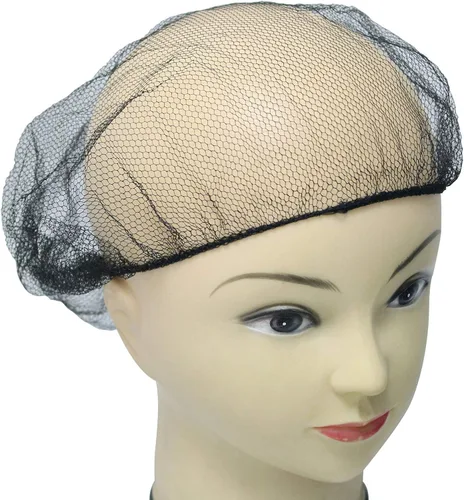 Miniatura 5 de ELEGANTLIFE 21" Redes de pelo de nido de abeja transpirables de nailon regular desechables, paquete de 200 (negro), Negro