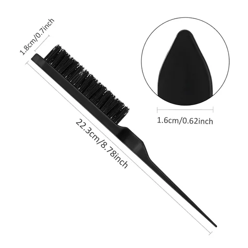 Miniatura 2 de Patelai Juego de 3 peines para peinar el cabello para mujer, cepillo para burlas/esponjoso, peine de cola de rata y peine triple (negro)