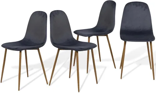 Miniatura 10 de Homy Casa Mid-Century - Juego de sillas de comedor tapizadas, sillas de cocina con patas de metal, sillas laterales con tapicería de Beige