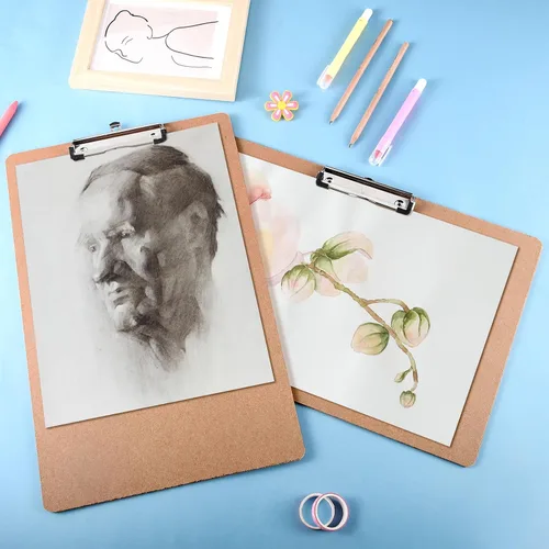 Miniatura 3 de Jspupifip Paquete de 2 portapapeles de 11 x 17 pulgadas con clip de perfil bajo, portapapeles de madera extra grande, tablero de dibujo de arte