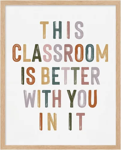 Miniatura 9 de Este aula es mejor contigo en ella, decoración de pared motivacional positiva, letreros para profesores, bienvenida al aula, decoración boho