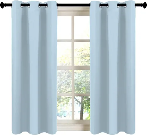 Miniatura 47 de LA PALMA Cortinas opacas con aislamiento térmico y ojales, para sala de estar, dormitorio, paquete de 2 paneles