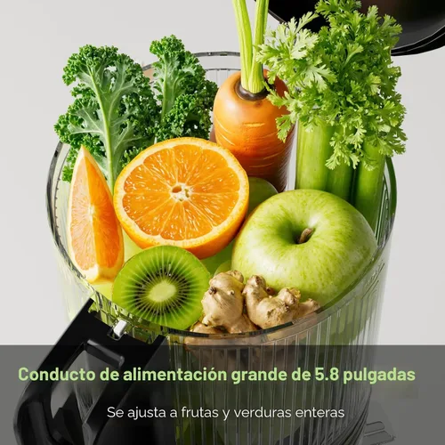 Miniatura 2 de EanOruus Exprimidor de prensa en frío, máquina extractor de jugo de canal de alimentación de 5.8 pulgadas de ancho con 400 W, alto rendimiento