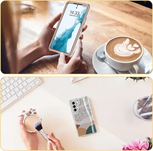 Miniatura 7 de Esdot Funda para Samsung Galaxy S22, Grado Militar Aprobada en Prueba de Caída de 21 pies, Cubierta Resistente con Diseños de Moda para Mujeres