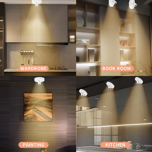 Miniatura 7 de Foco inalámbrico a pilas con control remoto, paquete de 2 luces para debajo del armario con función de temporizador para debajo del mostrador