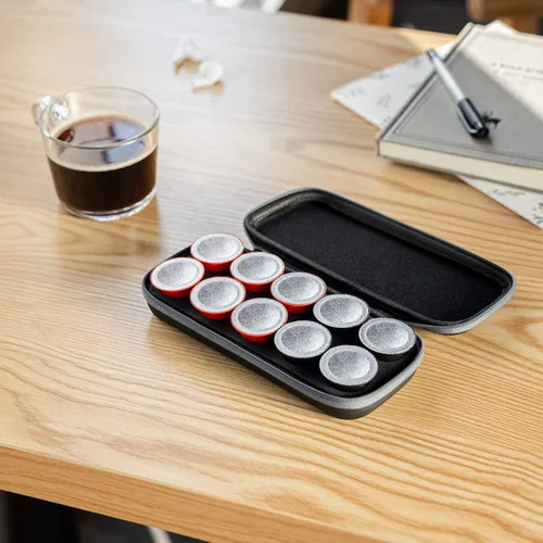 Miniatura 6 de ROMAUNT Estuche de transporte de viaje compatible con cápsulas Nespresso OrignalLine, accesorio para cafetera portátil de café protector con espuma