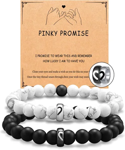UNGENT THEM Pulseras de anillo a juego para parejas, regalos para novio, marido, prometido, alma gemela, novia, esposa, día de San Valentín,