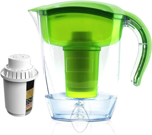 Jarra de filtro de agua alcalina, hervidor de filtro de 3,5 L, jarra de filtro de agua alcalina de alto pH, filtración única de múltiples etapas,