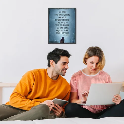 Miniatura 3 de AMERICAN LUXURY GIFTS I Will Simply Breathe and It Will Be Okay - Impresión artística de pared con citas inspiradoras, decoración de pared moderna