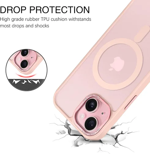 Miniatura 3 de BENTOBEN Funda para iPhone 15, funda para iPhone 15 compatible con MagSafe, funda magnética mate translúcida a prueba de golpes para mujeres