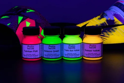 Miniatura 7 de Angelus Brand Pintura acrílica para piel impermeable 4oz - NEON Amazon Verde