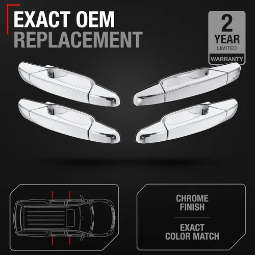 Miniatura 2 de Manija de puerta exterior delantera/trasera del conductor y pasajero - Compatible con Chevy Avalanche 2007-2013, Silverado 1500, 2500, 3500